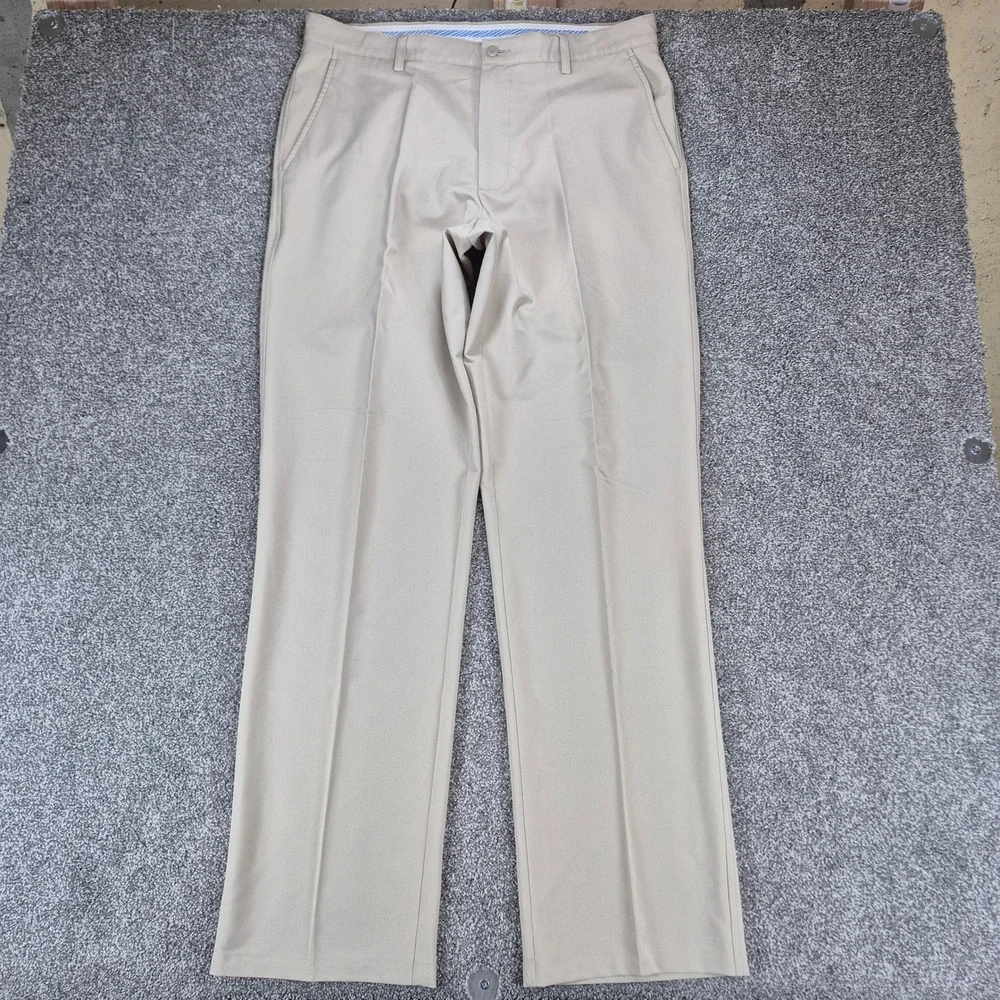 FootJoy Golf Pants‎ Mens 36x34 Tan Flat Front Performance Stretch Athletic
